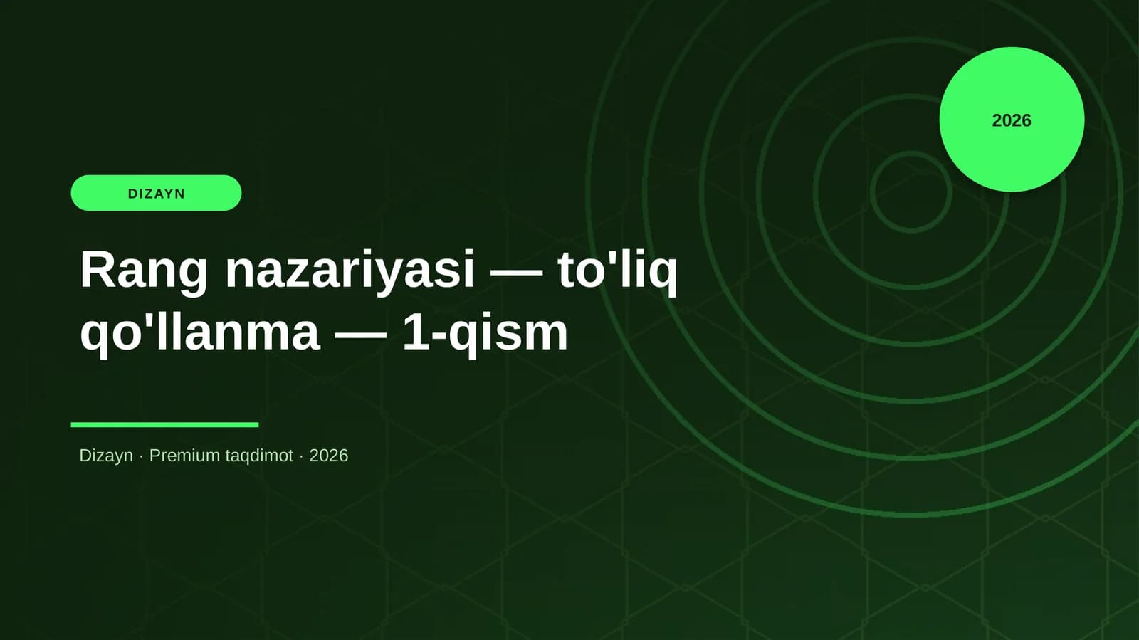 Rang nazariyasi — to'liq qo'llanma — 1-qism