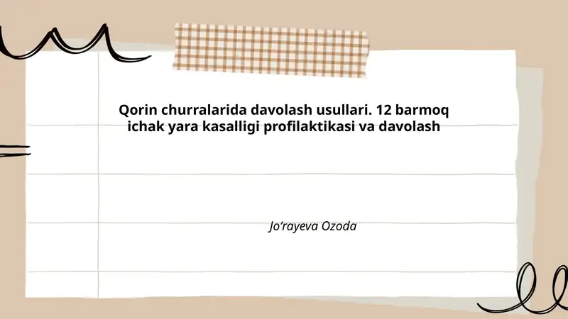Qorin churralarida davolash usullari