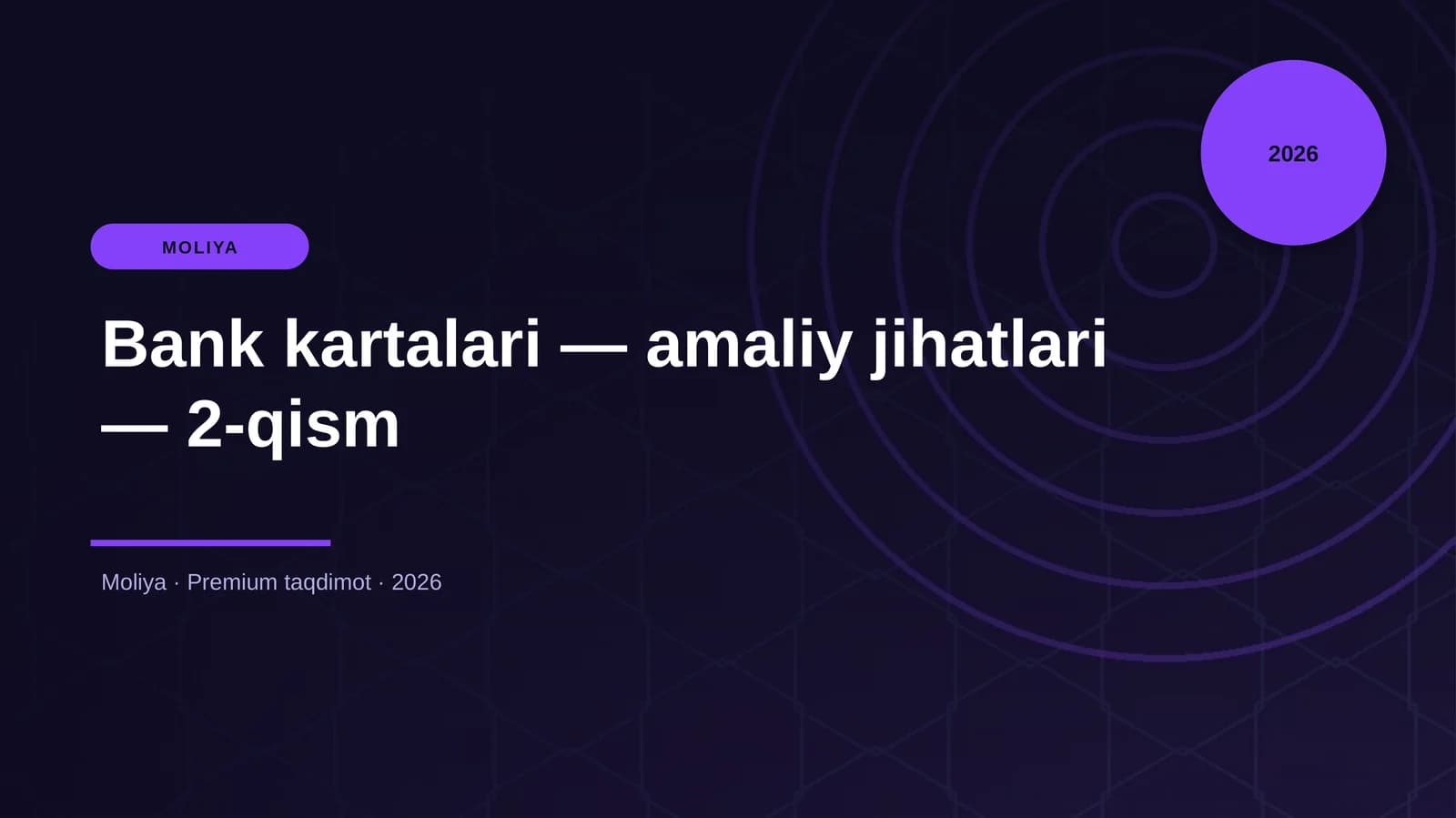 Bank kartalari — amaliy jihatlari — 2-qism