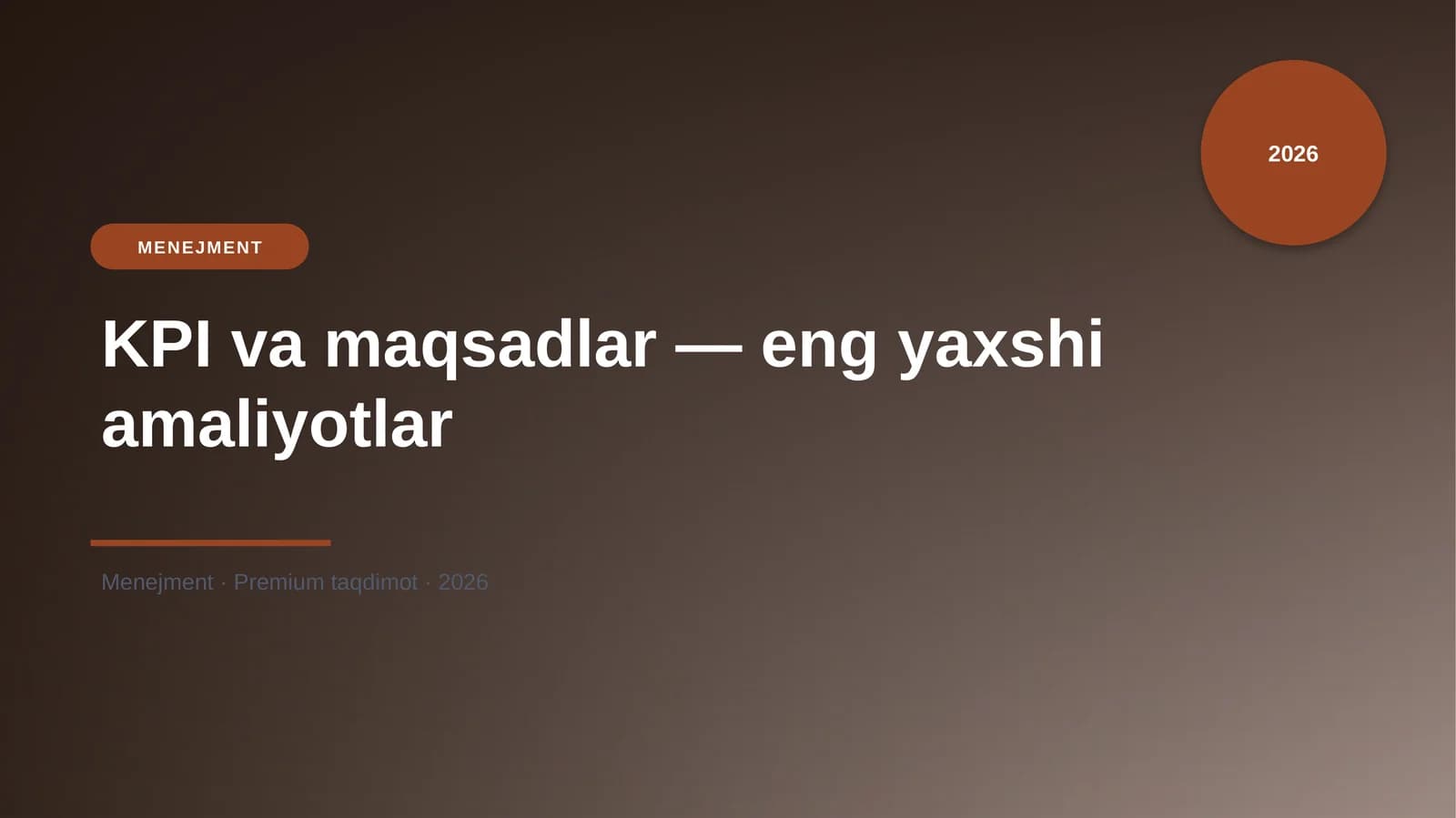 KPI va maqsadlar — eng yaxshi amaliyotlar