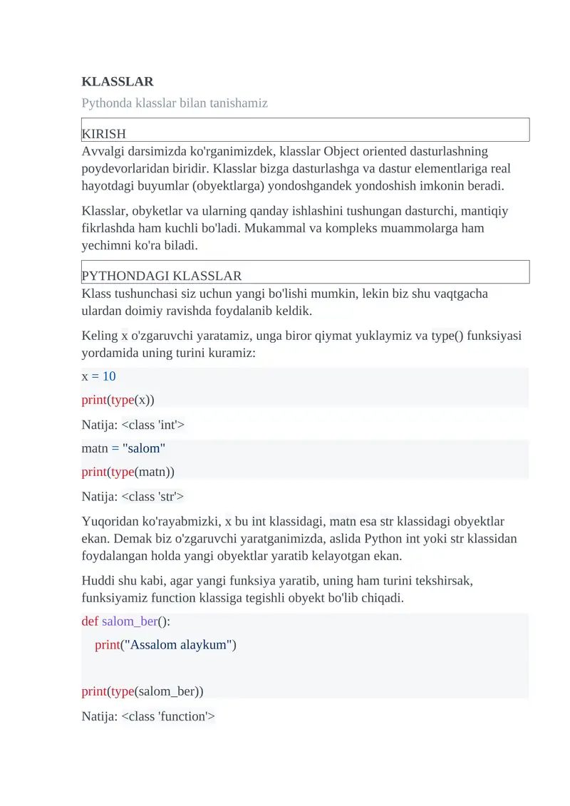 KLASSLAR