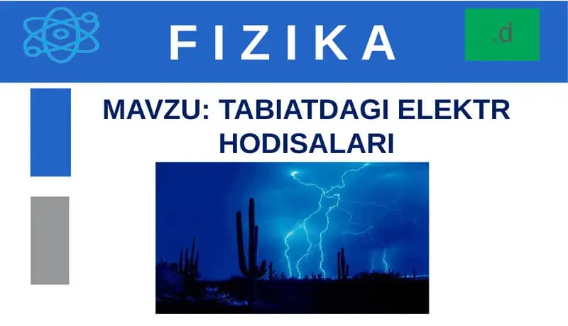 TABIATDAGI ELEKTR HODISALARI