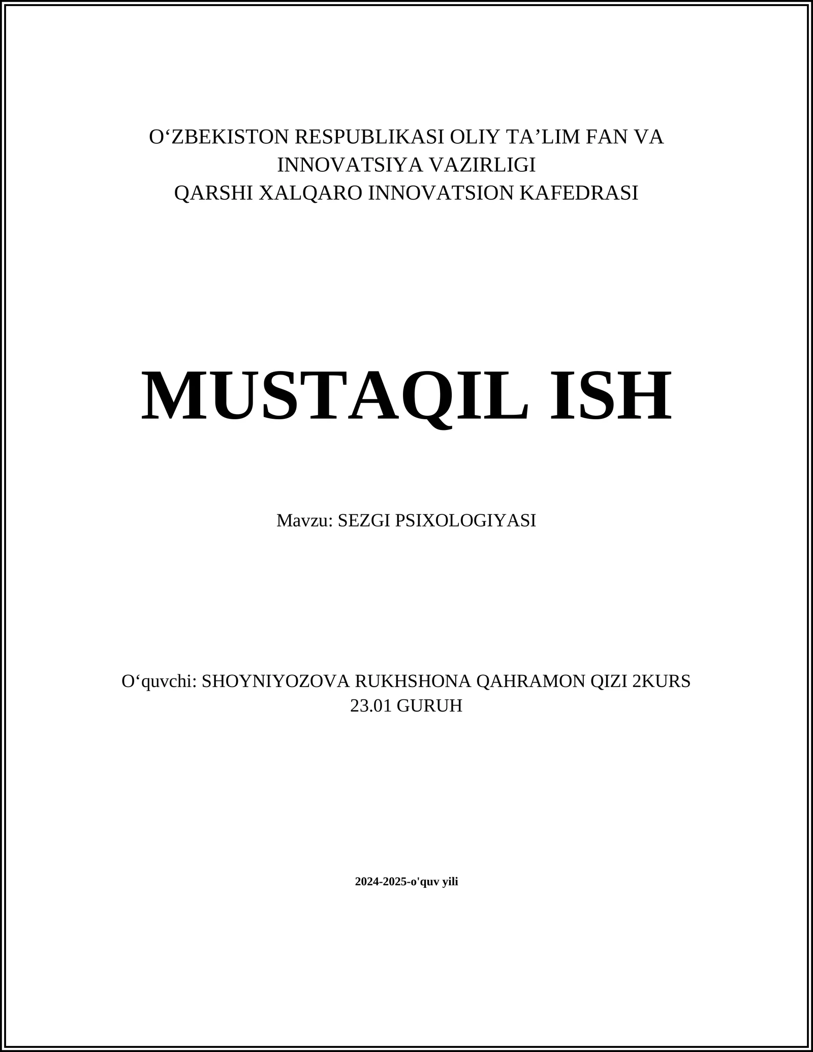 SEZGI PSIXOLOGIYASI