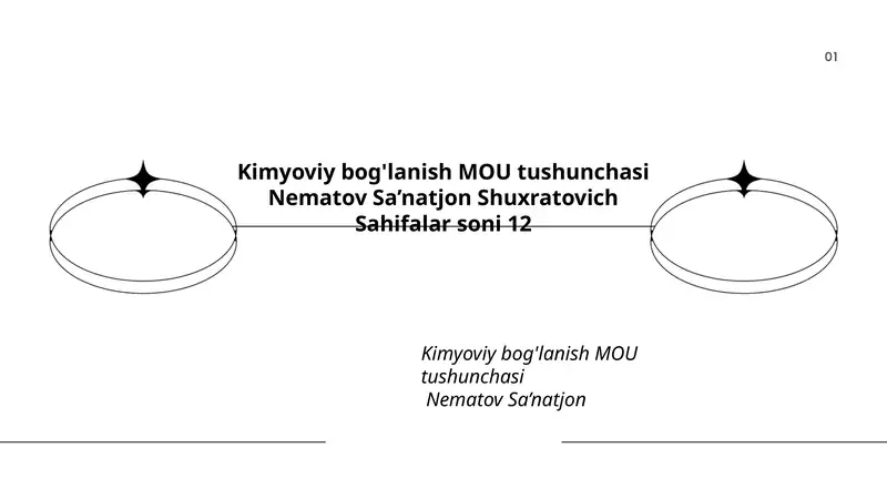 Kimyoviy bog'lanish MOU tushunchasi