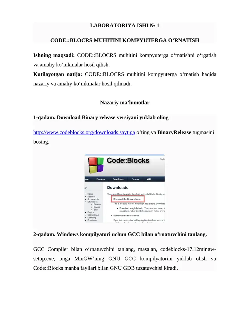 CODE::BLOCRS MUHITINI KOMPYUTERGA O‘RNATISH