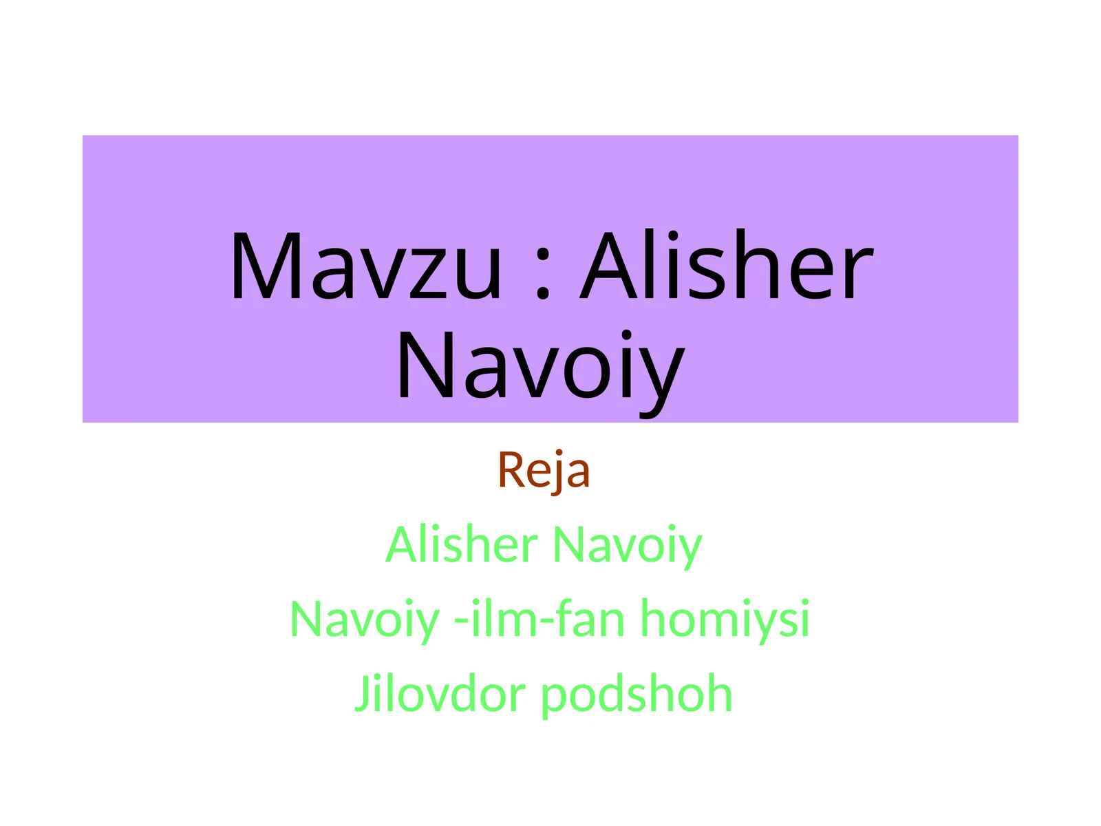 Alisher Navoiy