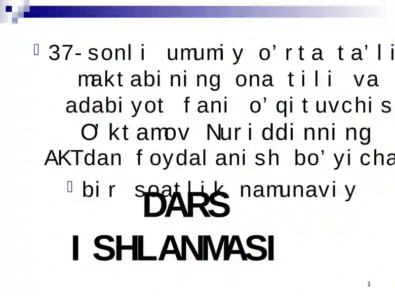 DARS ISHLANMASI