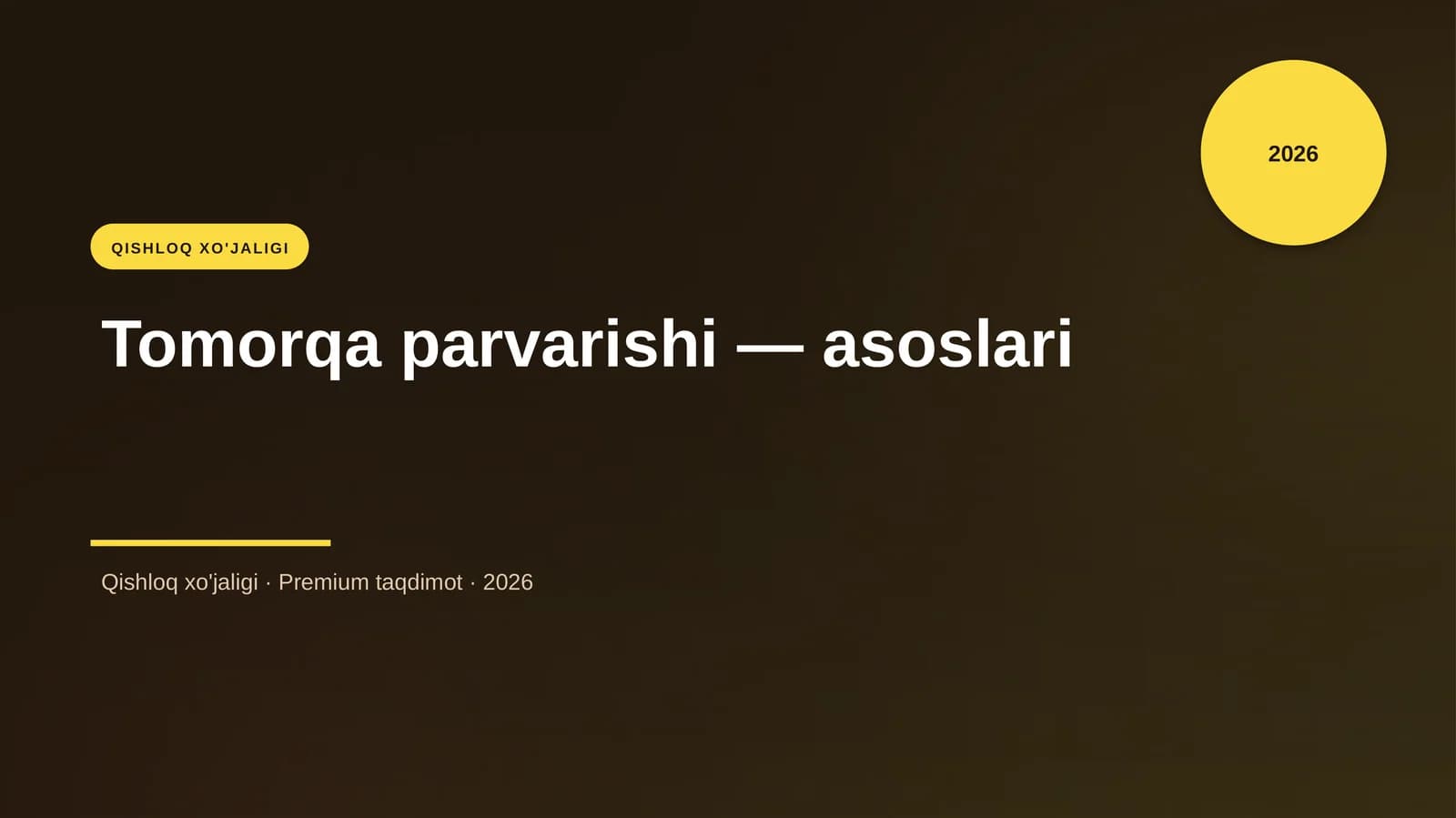 Tomorqa parvarishi — asoslari
