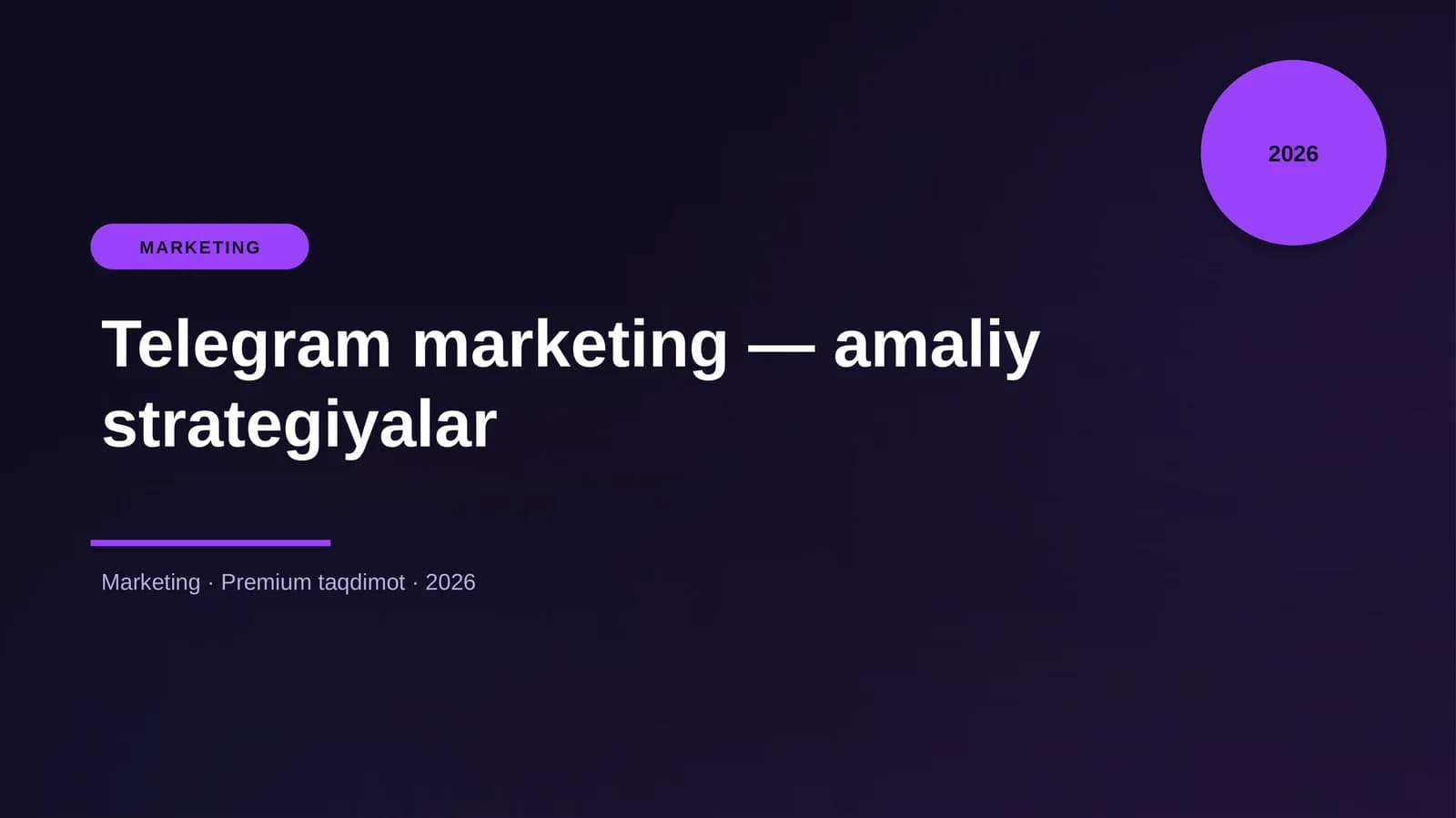 Telegram marketing — amaliy strategiyalar