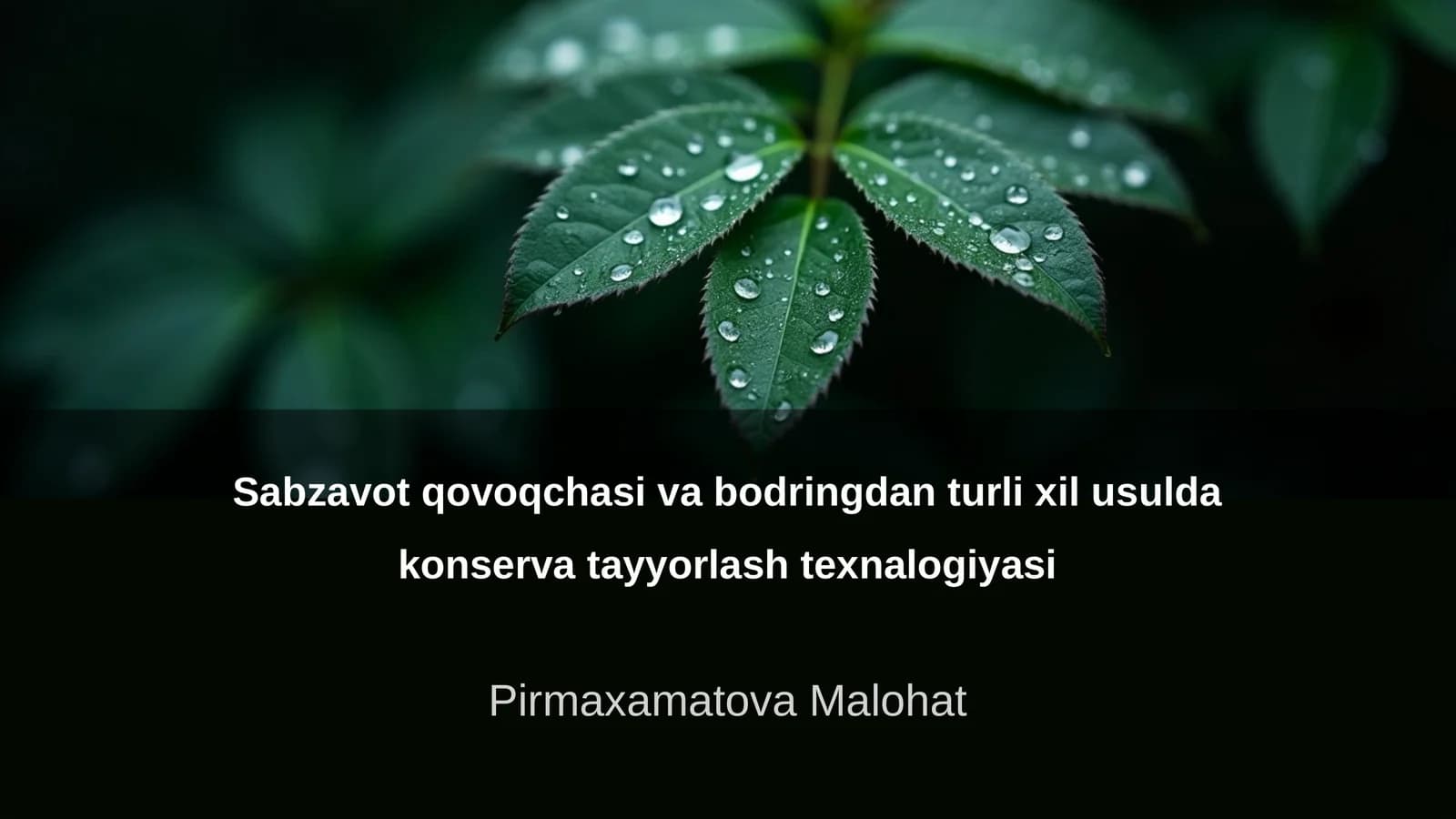 Sabzavot qovoqchasi va bodringdan turli xil usulda konserva tayyorlash texnologiyasi