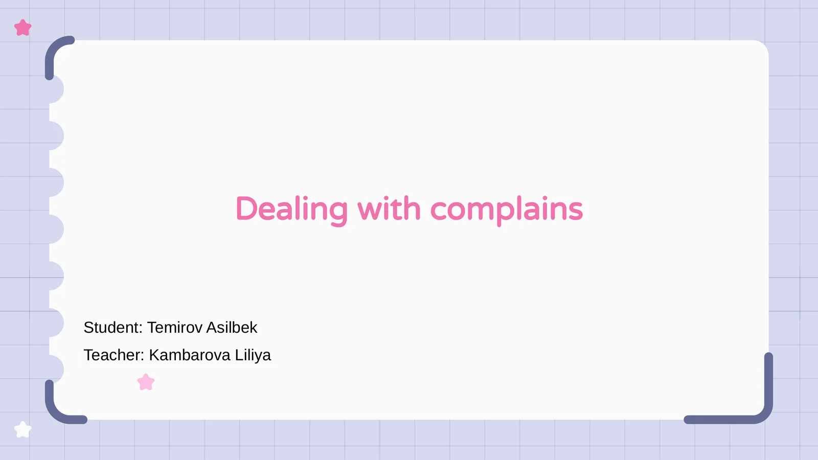 Dealing with complains