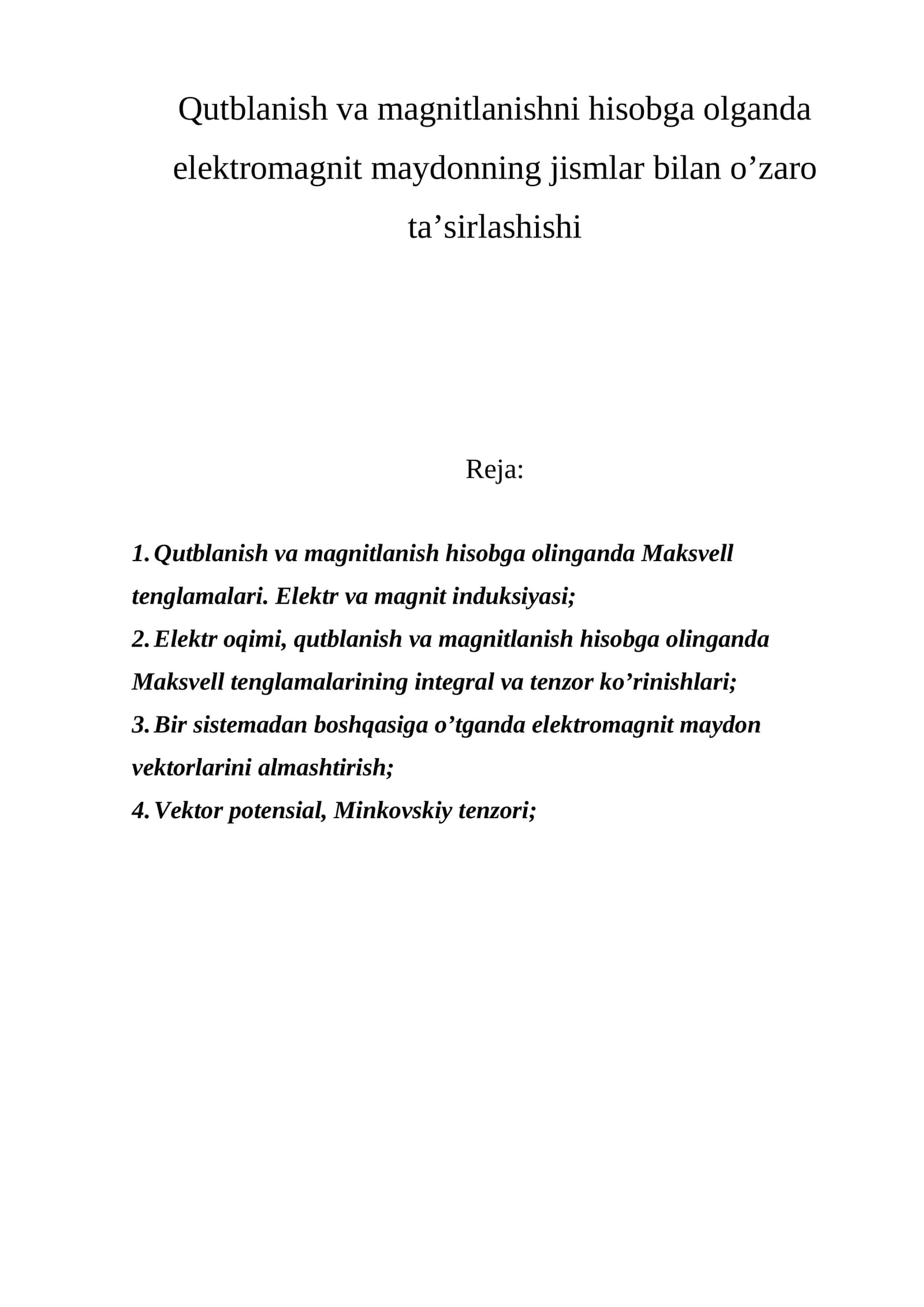 Magnitlanish va qutblanish