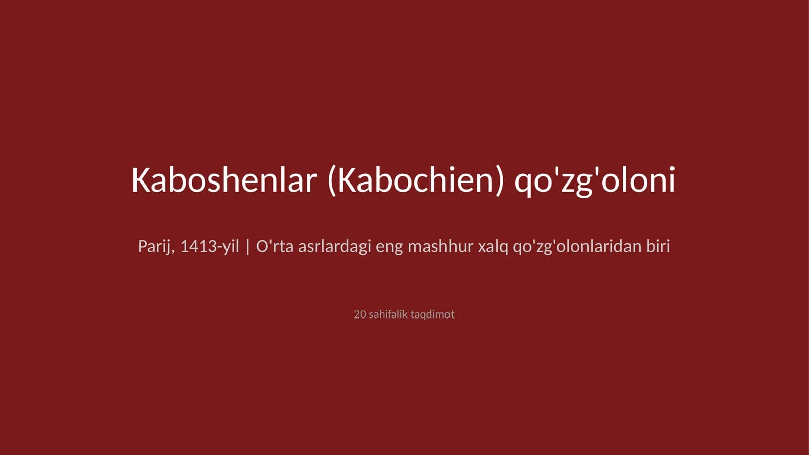 Kaboshenlar qo'zg'oloni