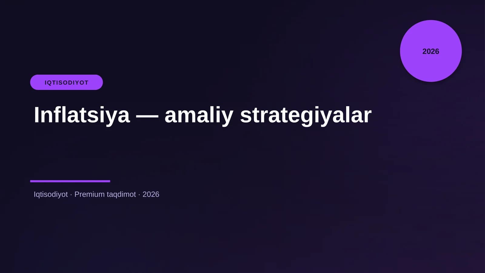 Inflatsiya — amaliy strategiyalar