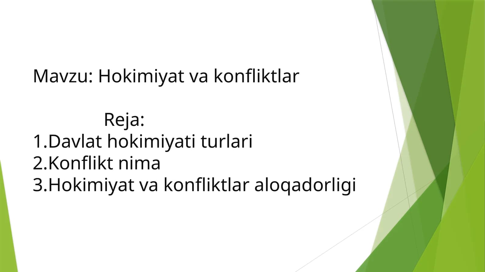 Hokimiyat va konfliktlar
