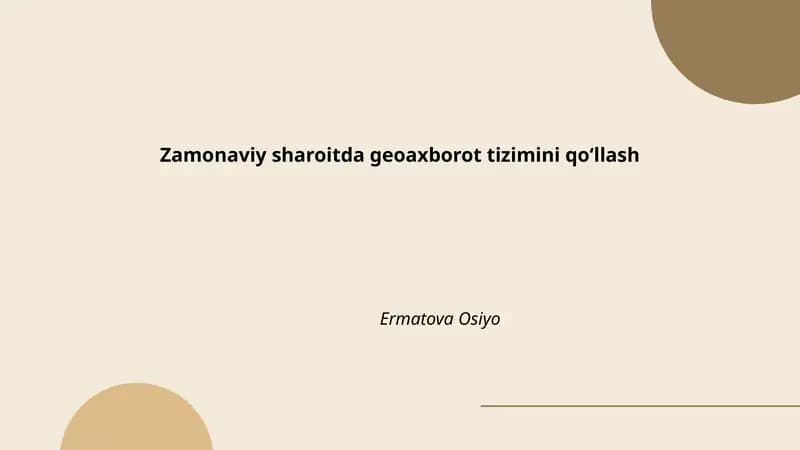 Geoaxborot tizimlari