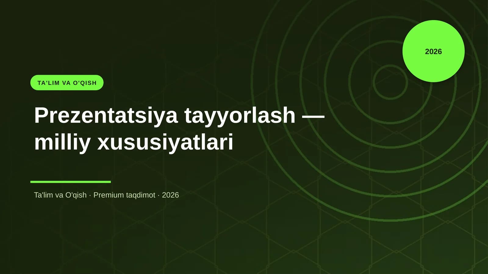 Prezentatsiya tayyorlash — milliy xususiyatlari