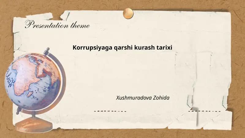 Korrupsiyaga qarshi kurash tarixi