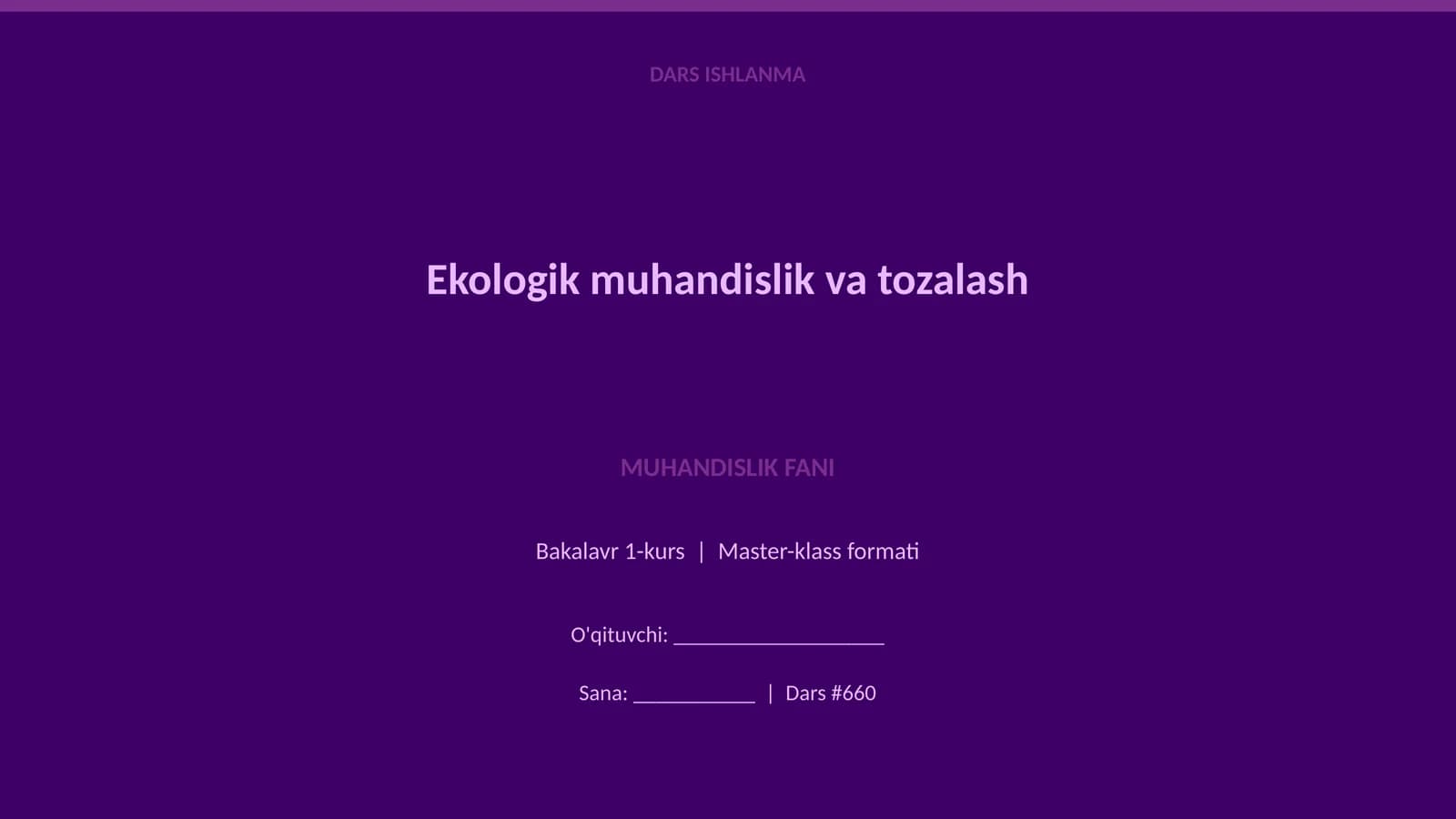 DARS ISHLANMA