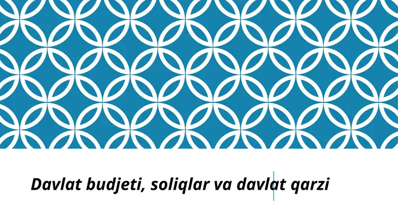 Davlatbudjeti, soliqlar va davlat qarzi