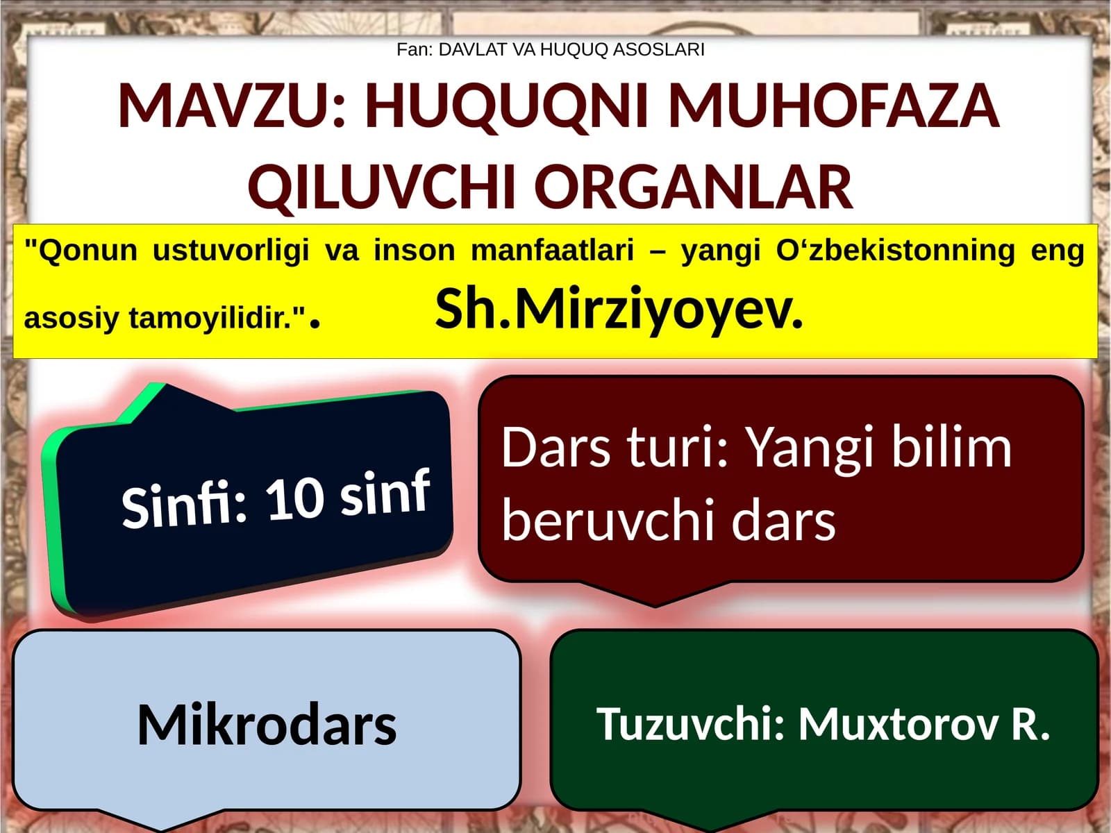 HUQUQ ASOSLARI