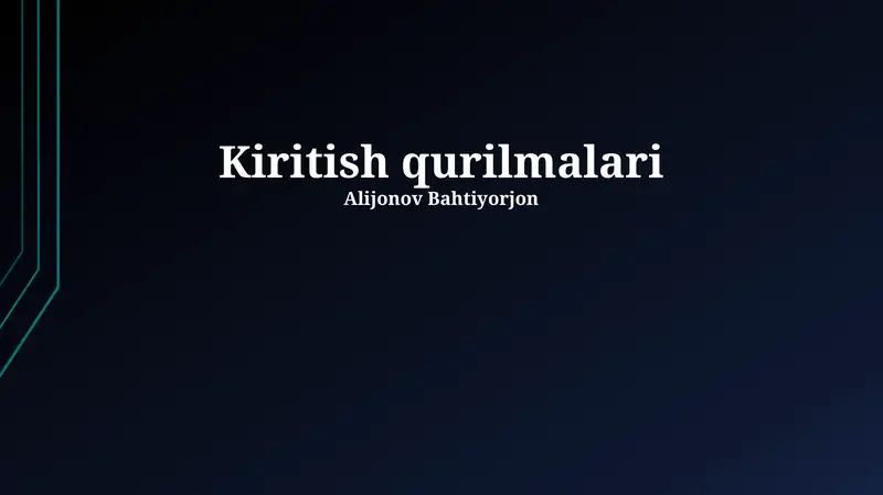 Kiritish qurilmalari