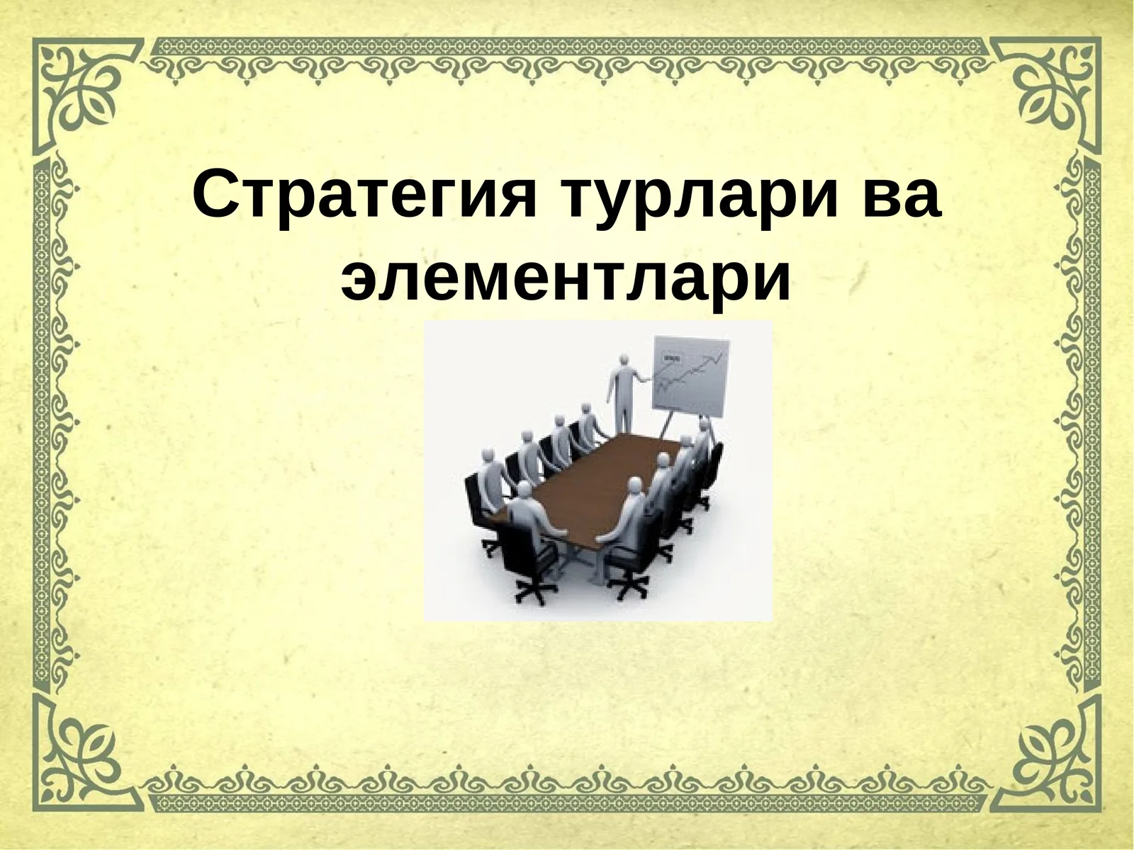 Стратегия турлари ва элементлари