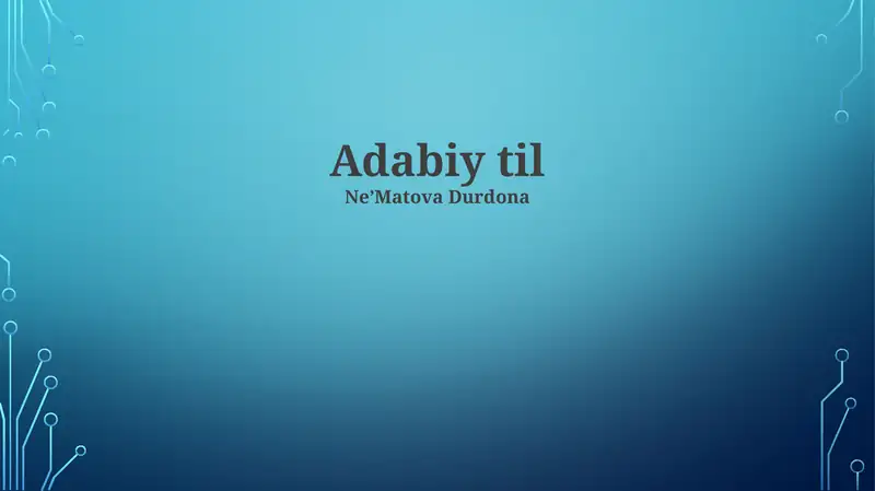 Adabiy til