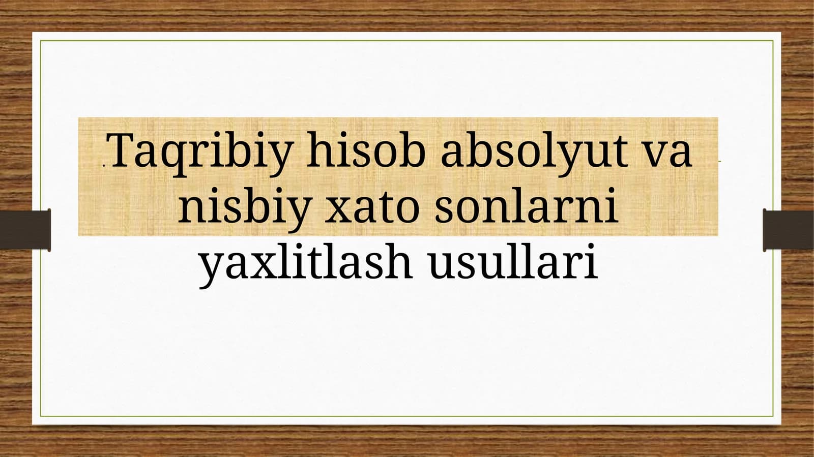 Taqribiy hisoblashlar