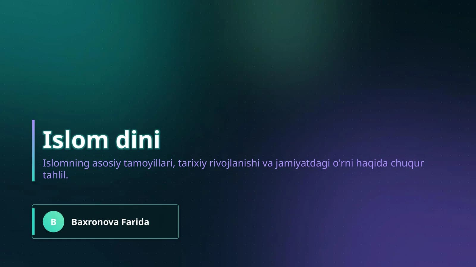 Islom dini