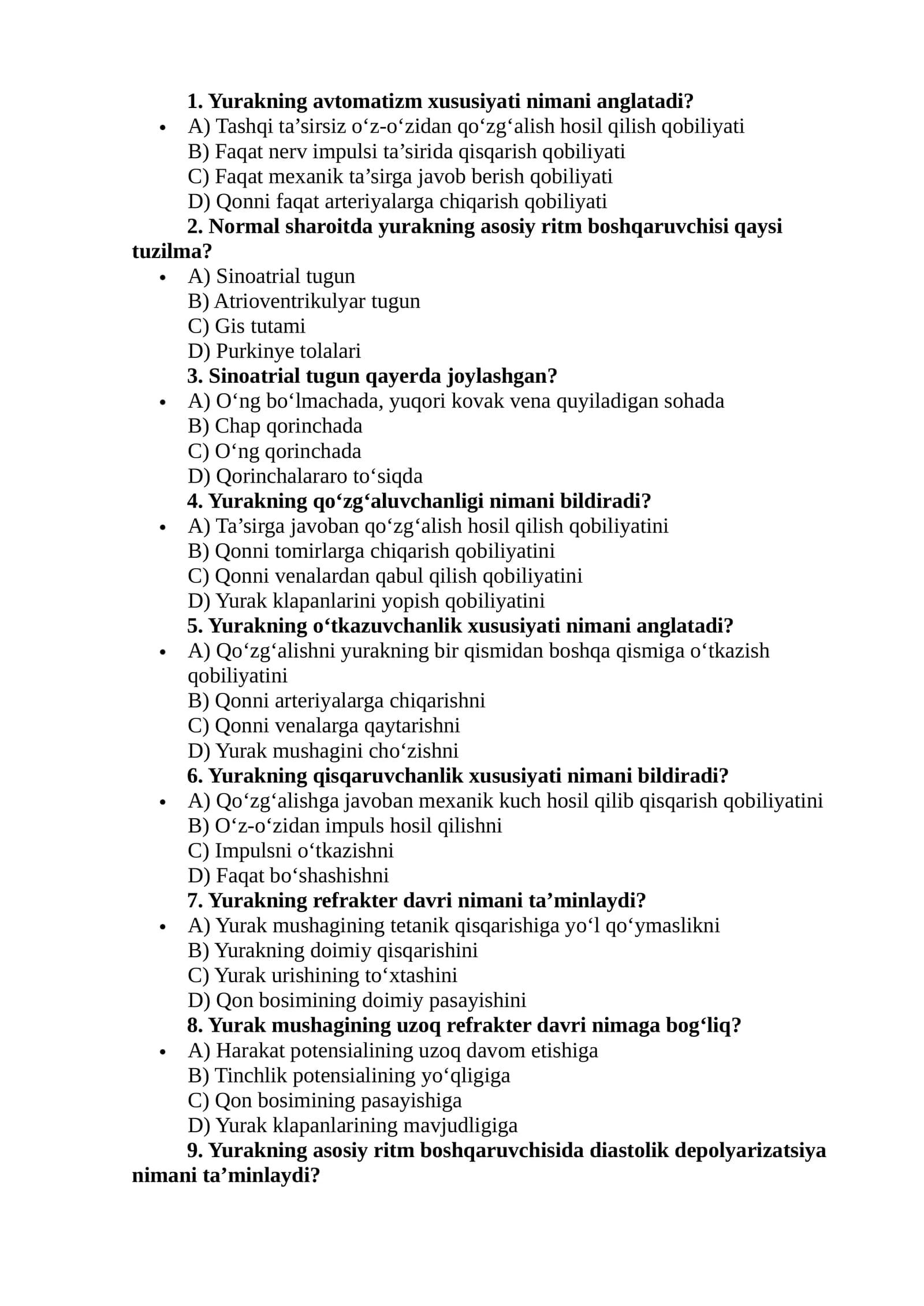 Sinoatrial tugun joylashuvi