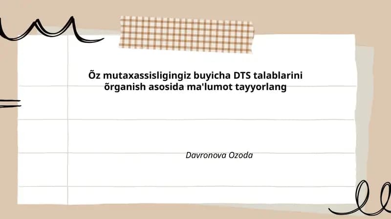 Davlat ta'lim standartlari (DTS)