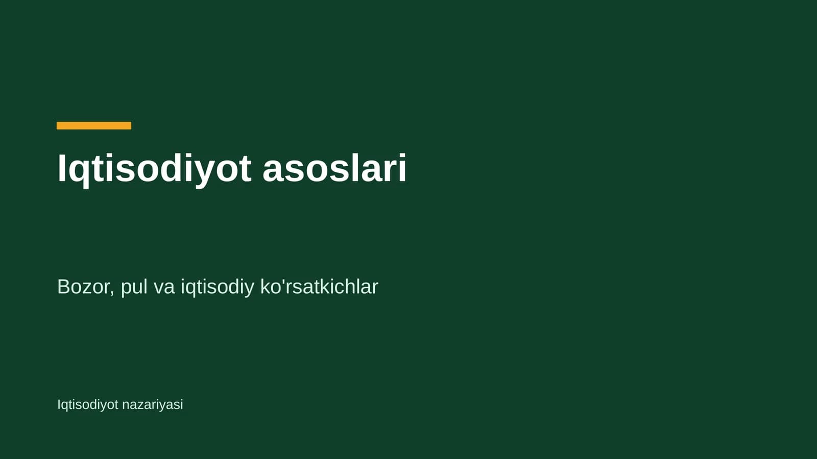 Iqtisodiyot nima?
