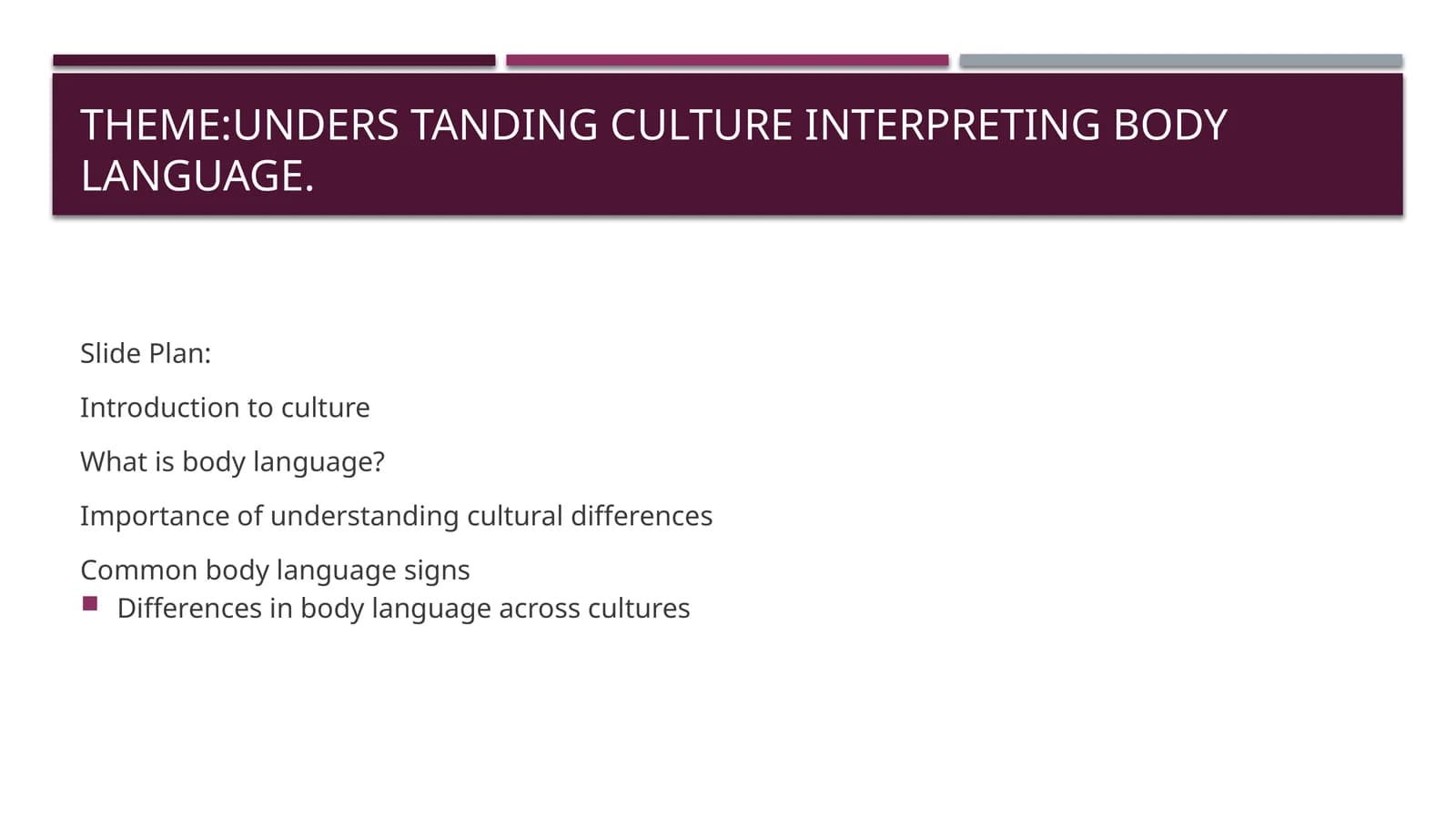 Unders tanding culture interpreting body language.