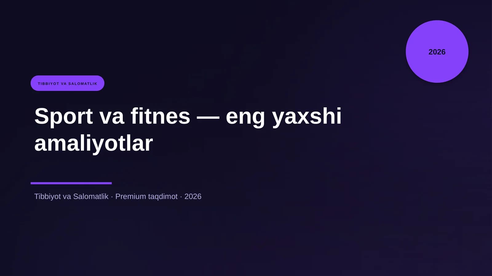 Sport va fitnes — eng yaxshi amaliyotlar