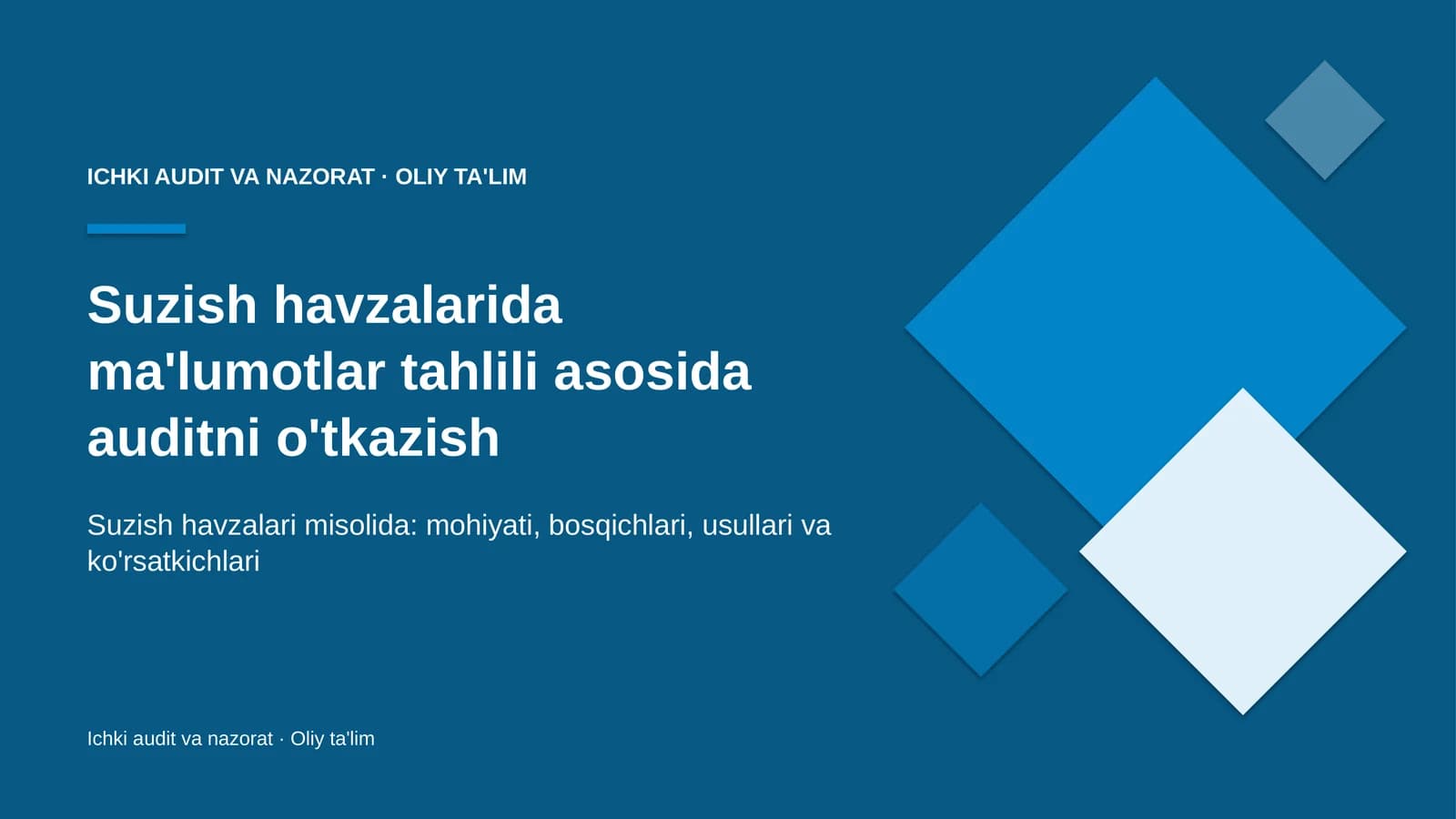 suzish havzalarida ma'lumotlar tahlili asosida auditni o'tkazish 4264