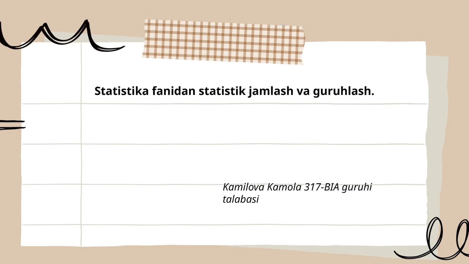 Statistika Ma'lumotlari Yig'ish Usullari