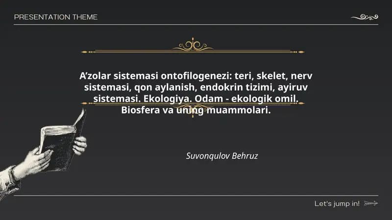 A’zolar sistemasi ontofilogenezi