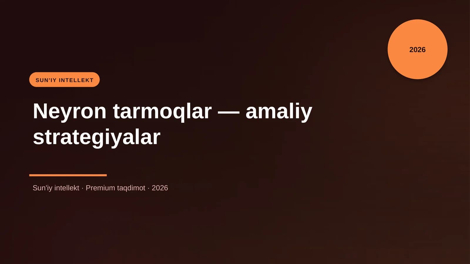 Neyron tarmoqlar — amaliy strategiyalar