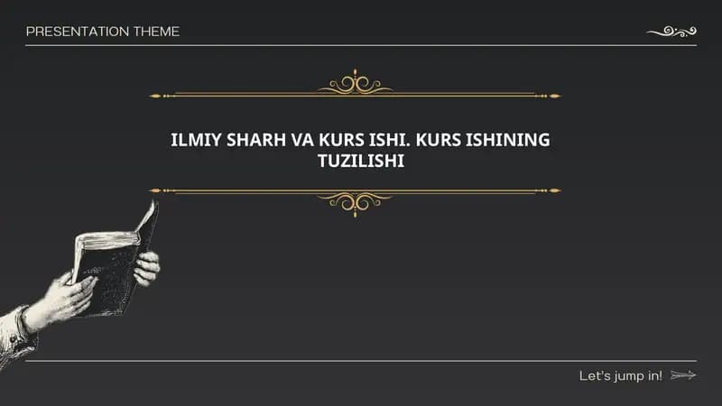 ILMIY SHARH VA KURS ISHI. KURS ISHINING TUZILISHI