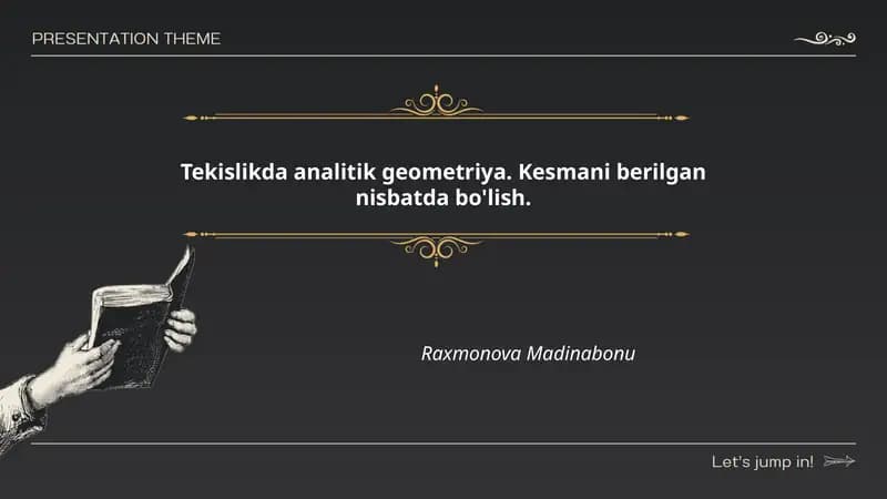 Koordinatalarda nuqtalar va to'g'ri chiziqlar