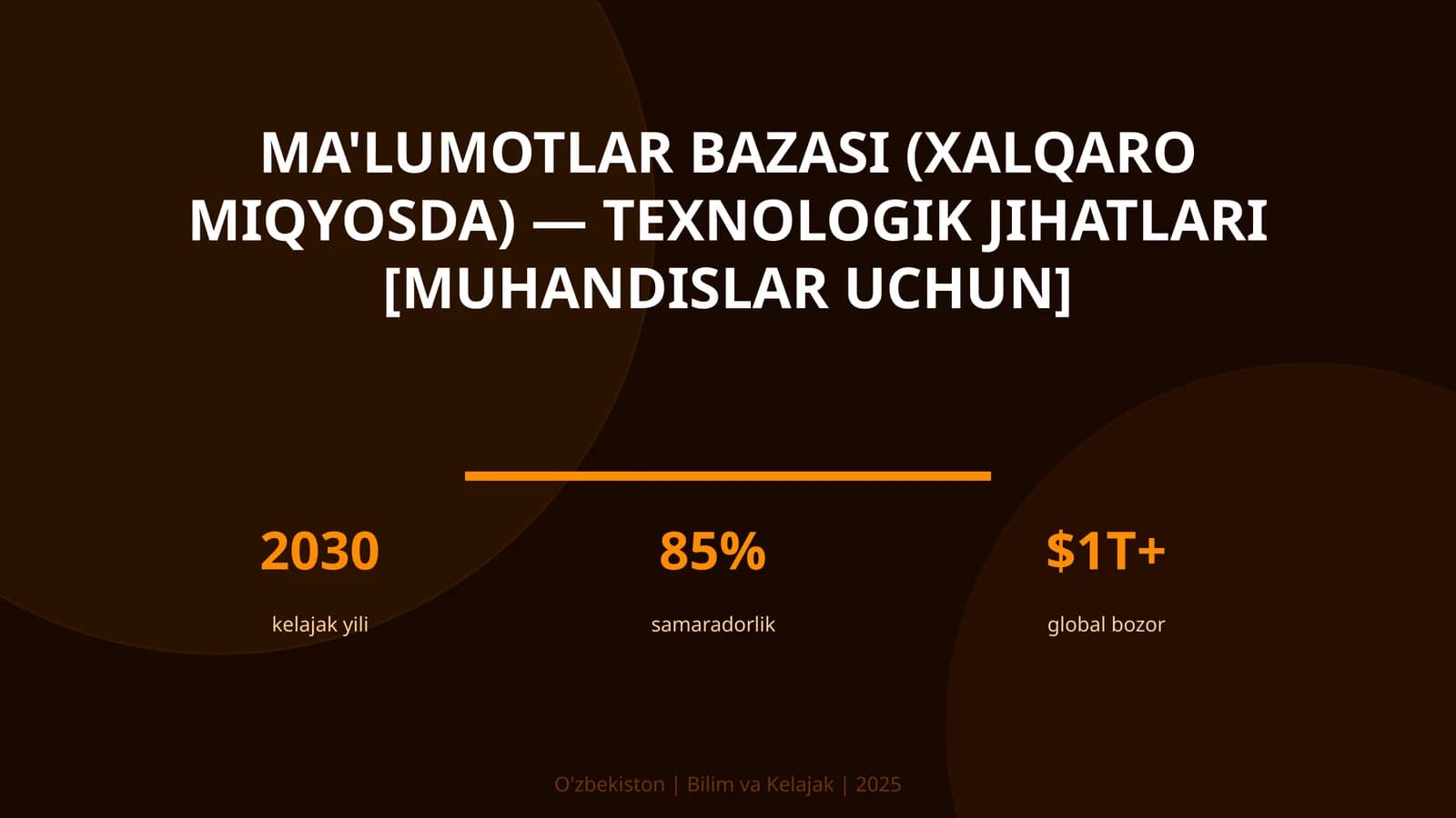 Ma'lumotlar bazasi (xalqaro miqyosda) — texnologik jihatlari [muhandislar uchun]