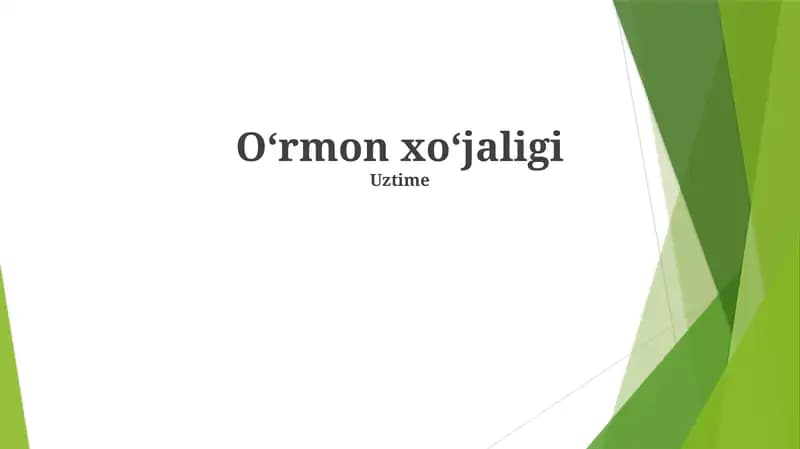 Oʻrmon xoʻjaligi