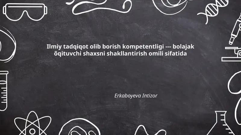 Ilmiy tadqiqot olib borish kompetentligi