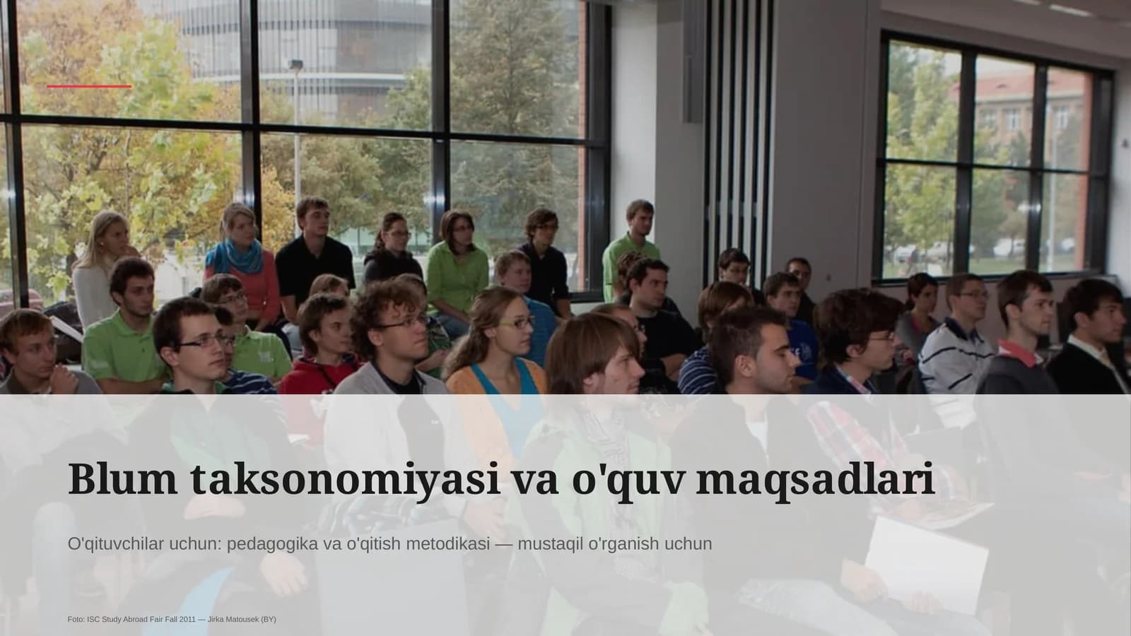 Blum taksonomiyasi va o'quv maqsadlari