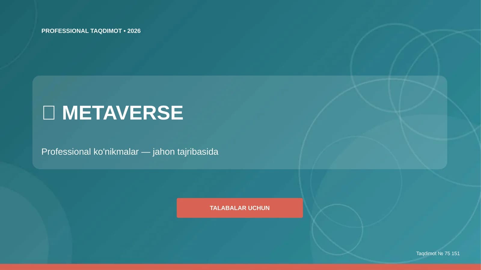 Metaverse: professional ko'nikmalar (jahon tajribasida) [talabalar uchun]