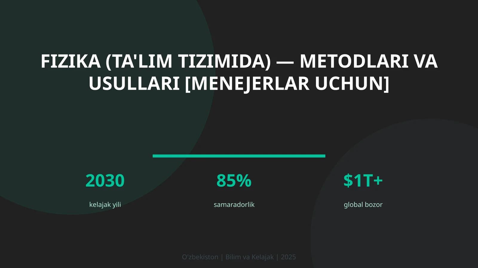 Fizika (ta'lim tizimida) — metodlari va usullari [menejerlar uchun]