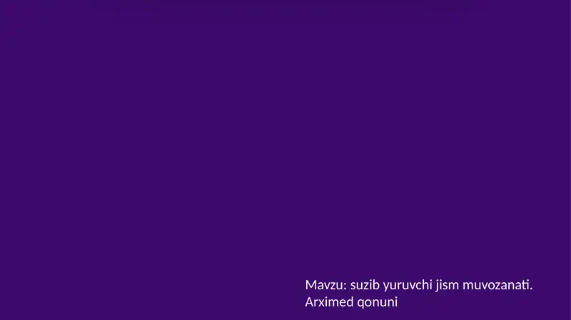 Arximed qonuni