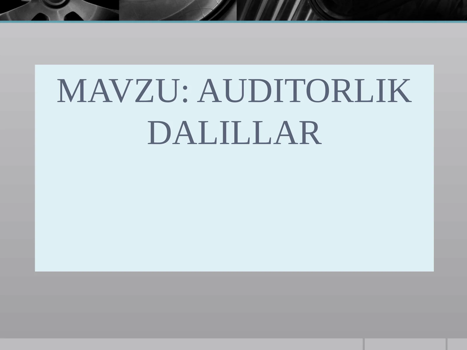 AUDITORLIK DALILLAR