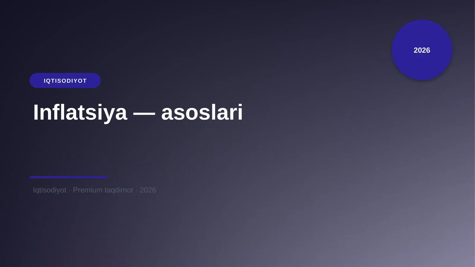 Inflatsiya — asoslari